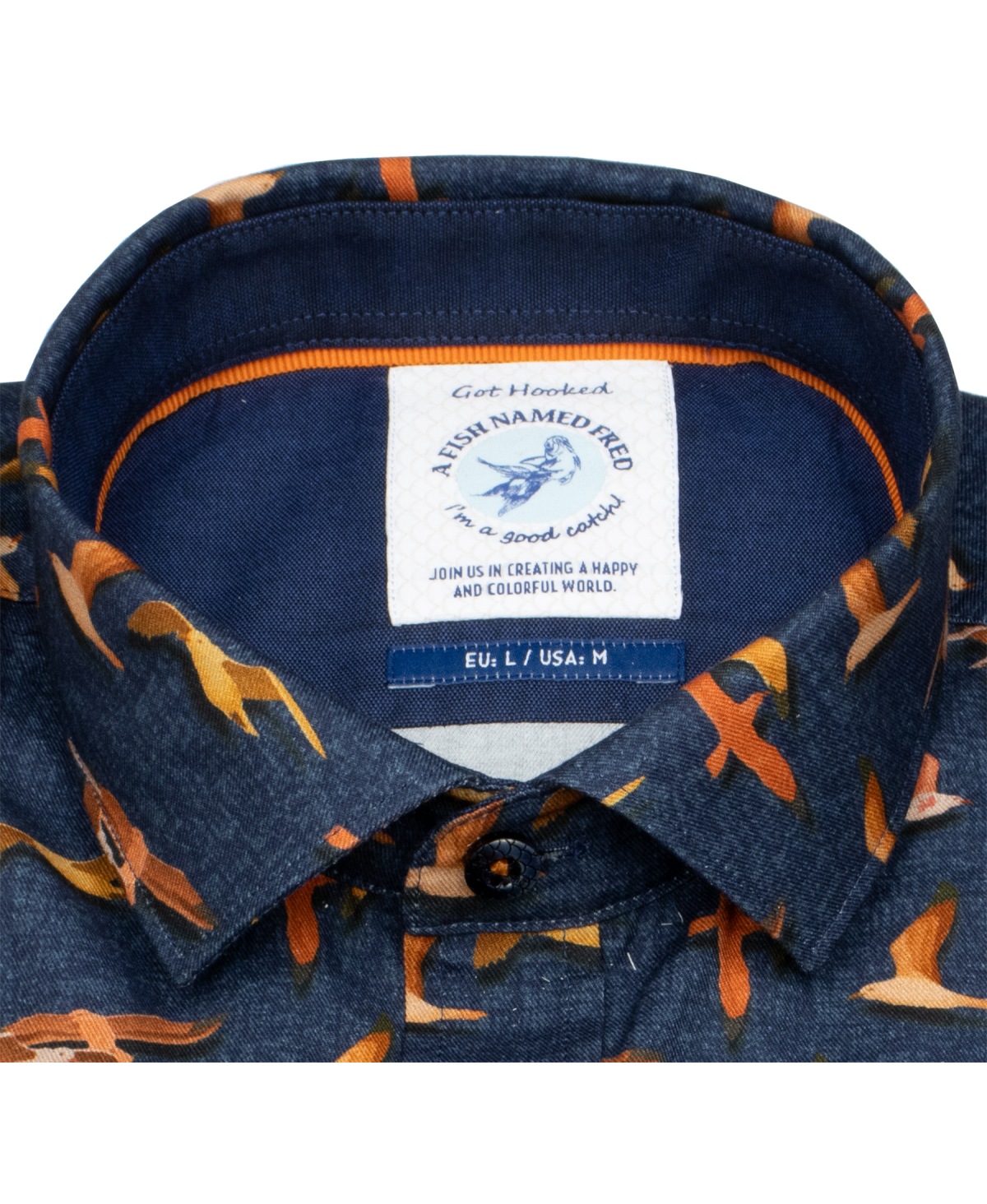 A Fish Named Fred Hemd - Modern Fit - Print - Möven - dunkelblau - ohne OVP