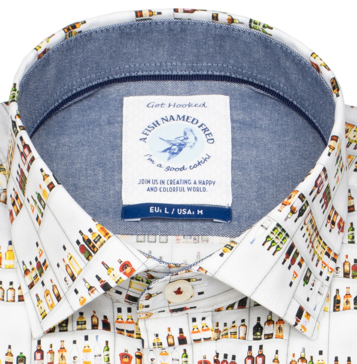 A Fish Named Fred Hemd - Modern Fit - Print - Spirituosen - mehrfarbig - ohne OVP