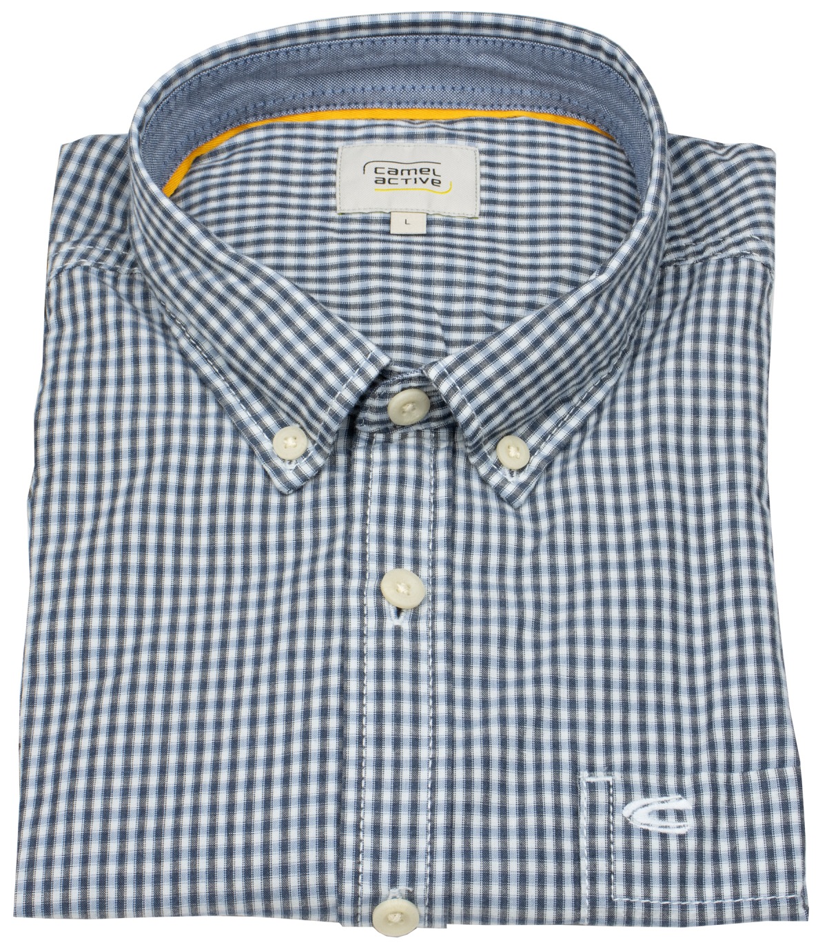 Camel Active Hemd - Regular Fit - Button Down Kragen - kariert - blau / hellblau
