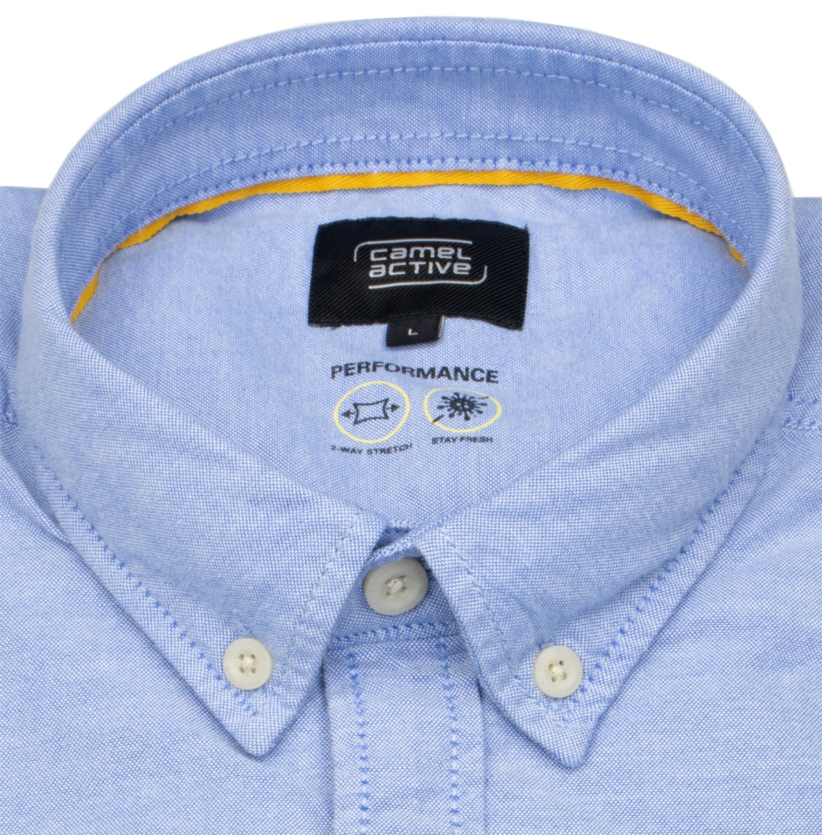 Camel Active Hemd - Regular Fit - Button Down Kragen - Performance - hellblau