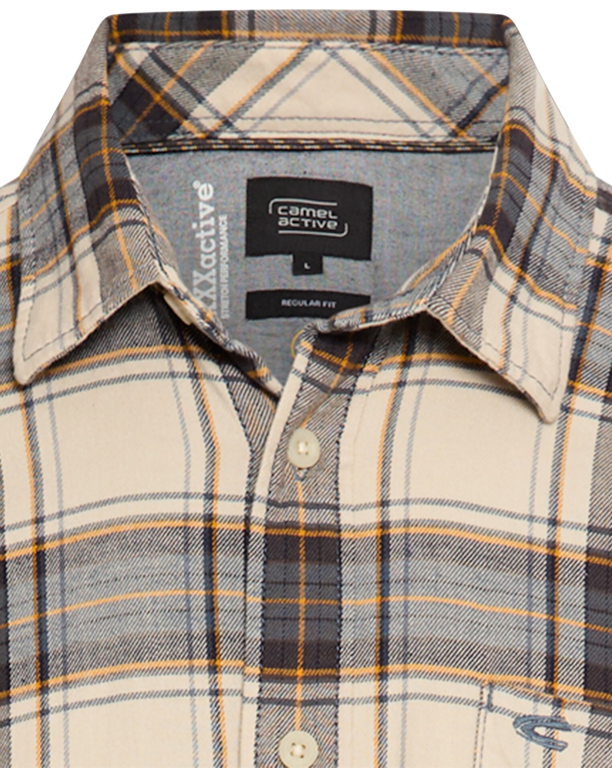 Camel Active Karohemd - Regular Fit - leichter flanell - hellbraun - ohne OVP