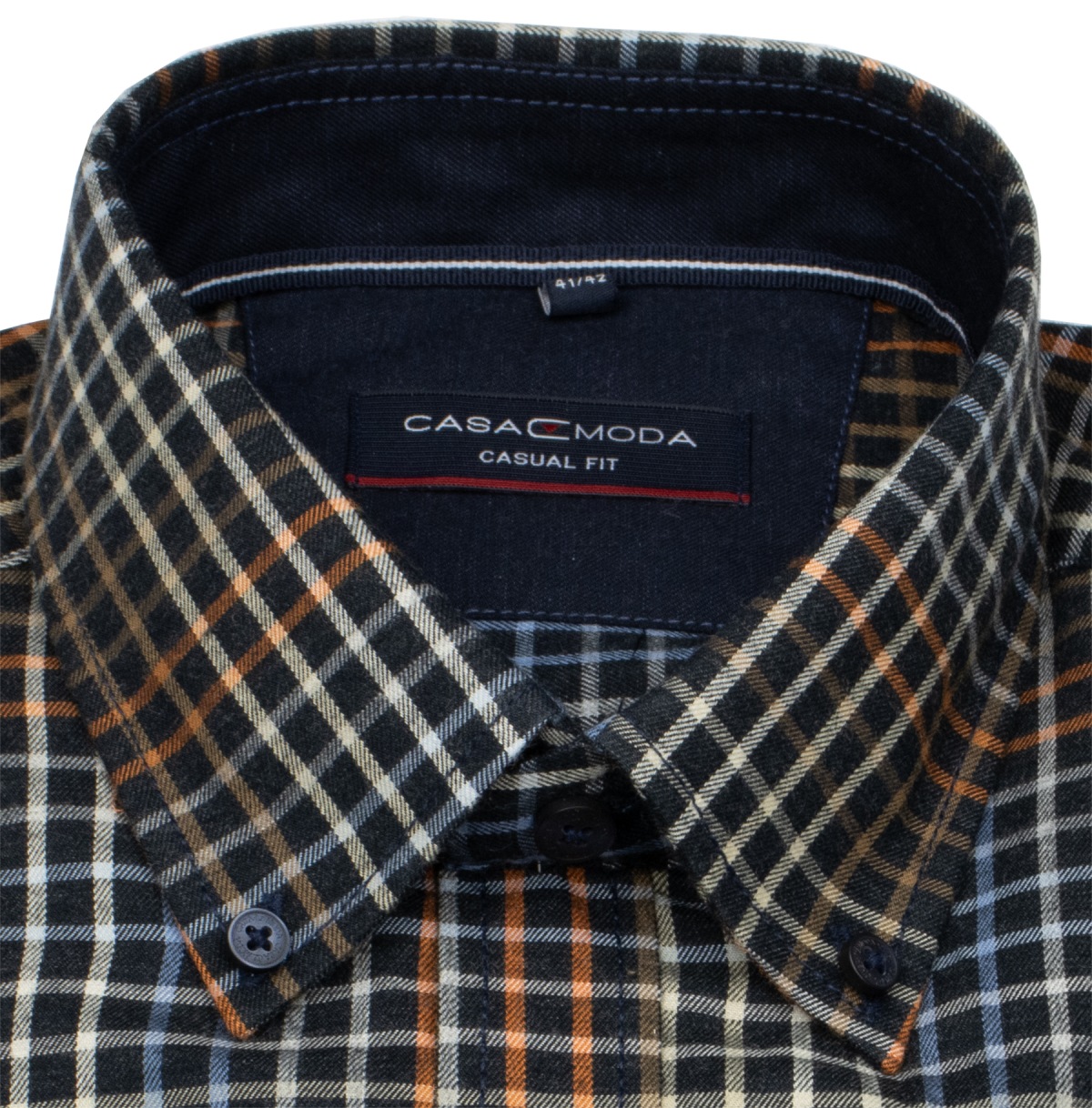 Casa Moda Hemd - Casual Fit - Button Down - kariert - mehrfarbig - extra langer 72cm Arm - ohne OVP