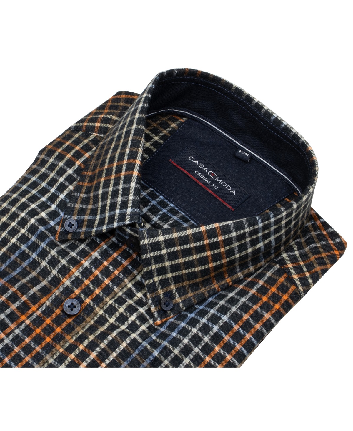 Casa Moda Hemd - Casual Fit - Button Down - kariert - mehrfarbig - extra langer 72cm Arm - ohne OVP