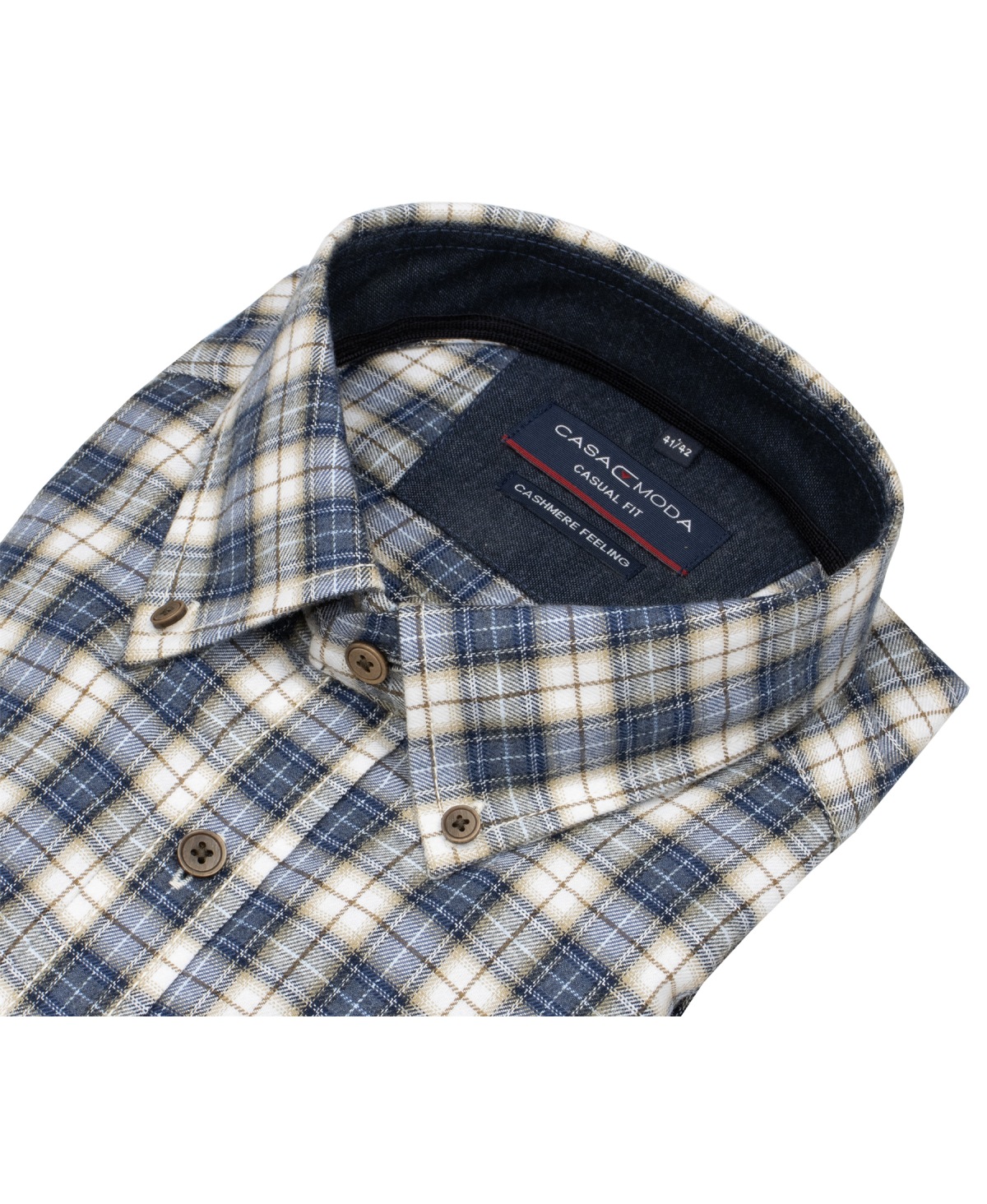 Casa Moda Hemd - Casual Fit - Button Down - leichter Flanell - kariert - mehrfarbig