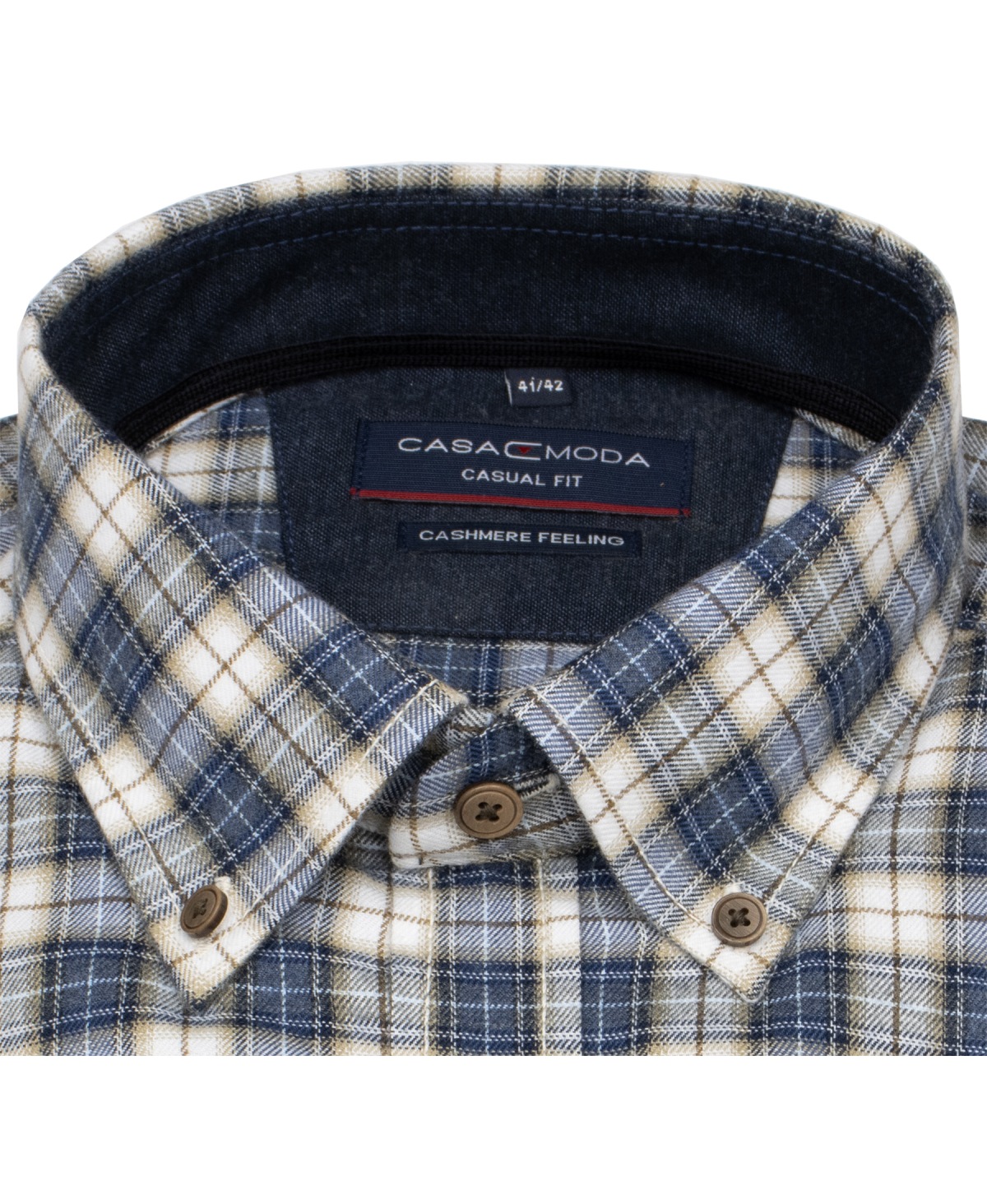 Casa Moda Hemd - Casual Fit - Button Down - leichter Flanell - kariert - mehrfarbig