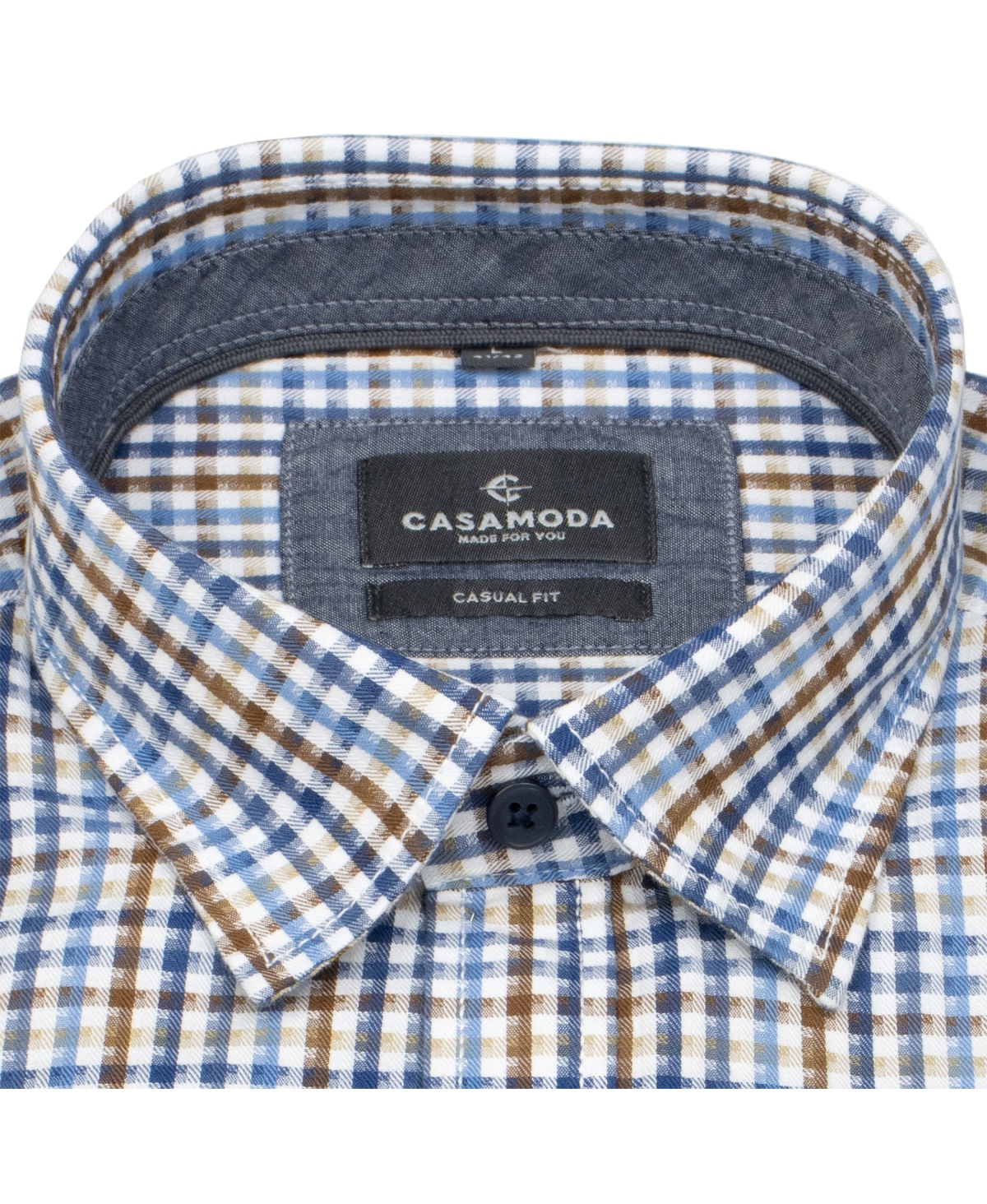 Casa Moda Hemd - Casual Fit - Kentkragen - kariert - extra langer 72cm Arm - ohne OVP