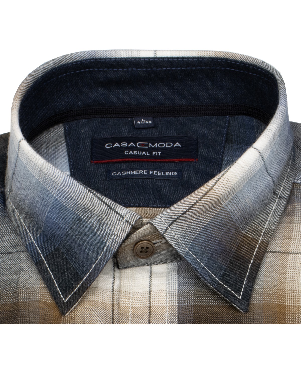 Casa Moda Hemd - Casual Fit - Kentkragen - leichter Flanell - kariert - mehrfarbig