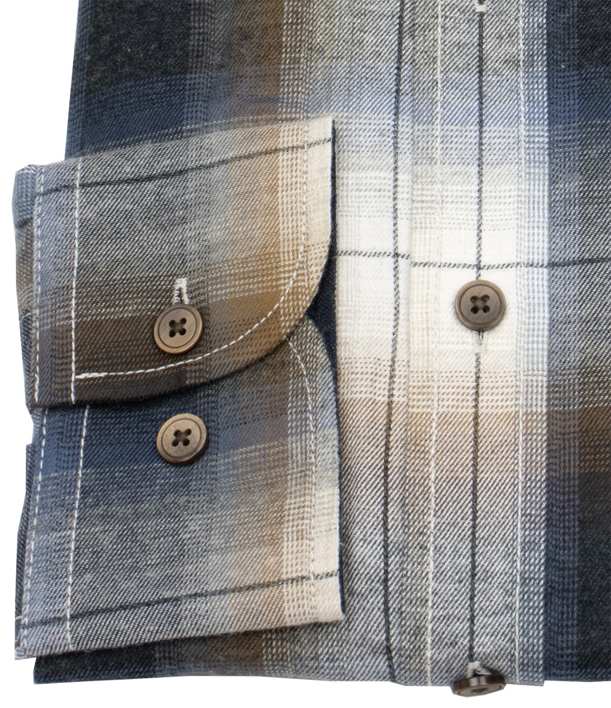 Casa Moda Hemd - Casual Fit - Kentkragen - leichter Flanell - kariert - mehrfarbig