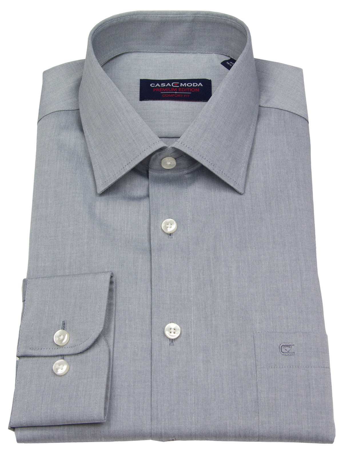 Casa Moda Hemd - Comfort Fit - grau - extra langer Arm 72cm - ohne OVP