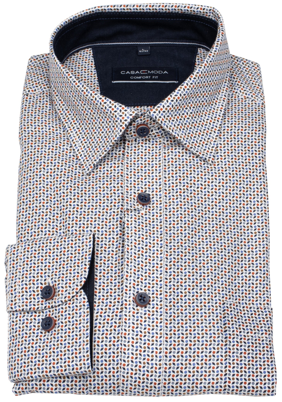 Casa Moda Hemd - Comfort Fit - Kentkragen - Print - mehrfarbig
