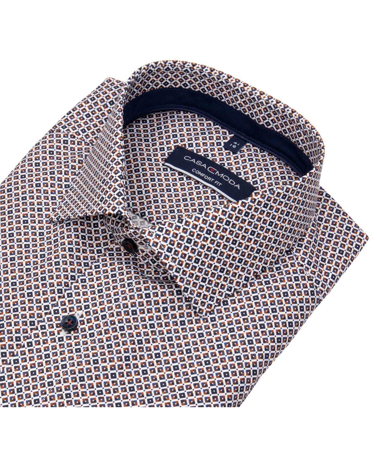 Casa Moda Hemd - Comfort Fit - Kentkragen - Print - rot / weiß - ohne OVP