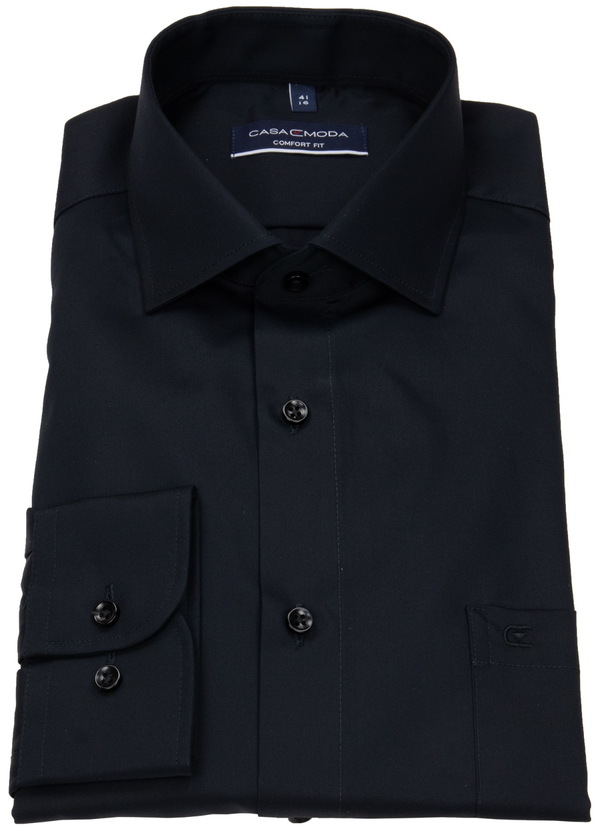 Casa Moda Hemd - Comfort Fit - Kentkragen - Twill - schwarz - extra langer 72cm Arm - ohne OVP