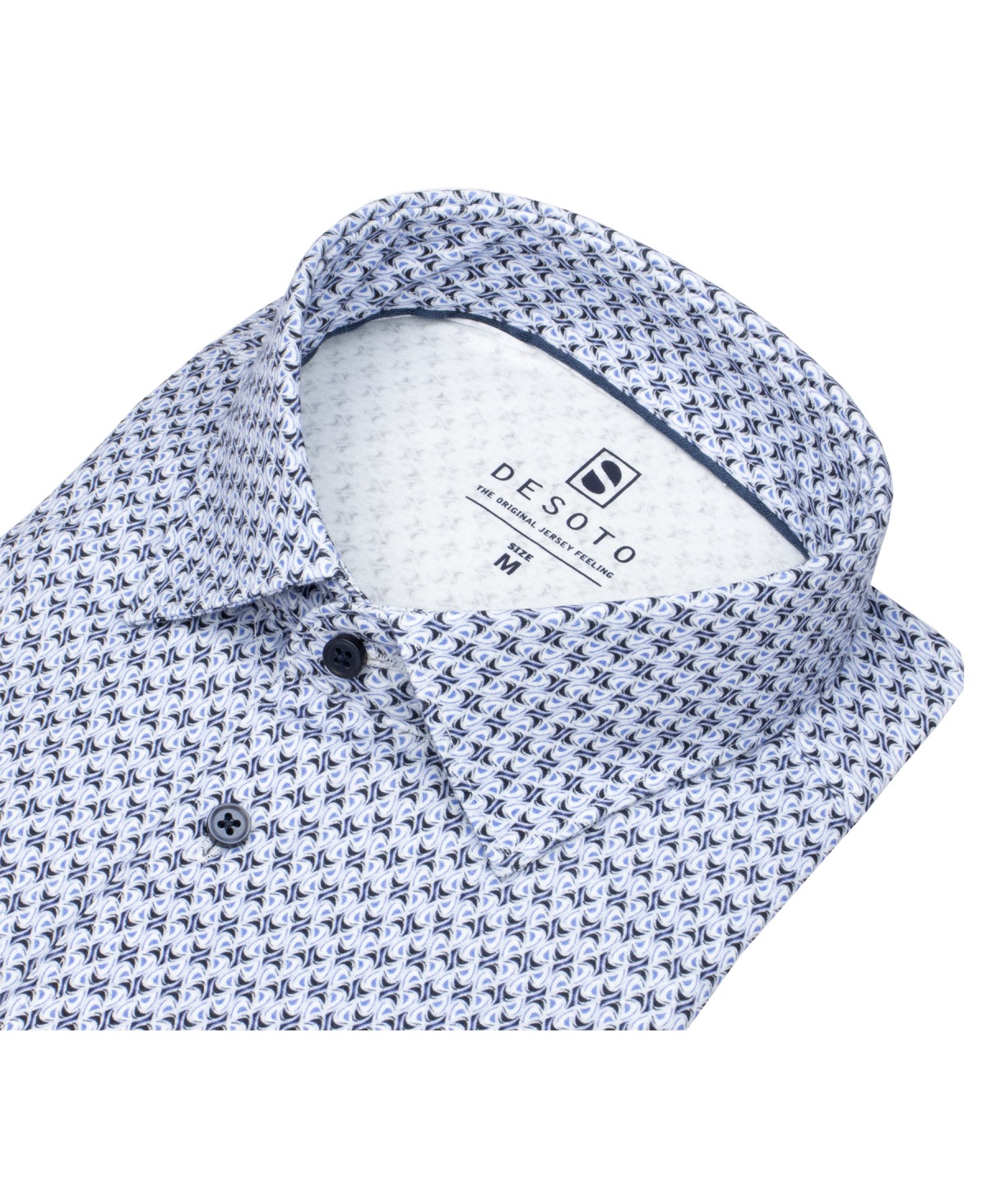 DESOTO Hemd - Slim Fit - Jersey - Kentkragen - Print - hellblau / dunkelblau - ohne OVP