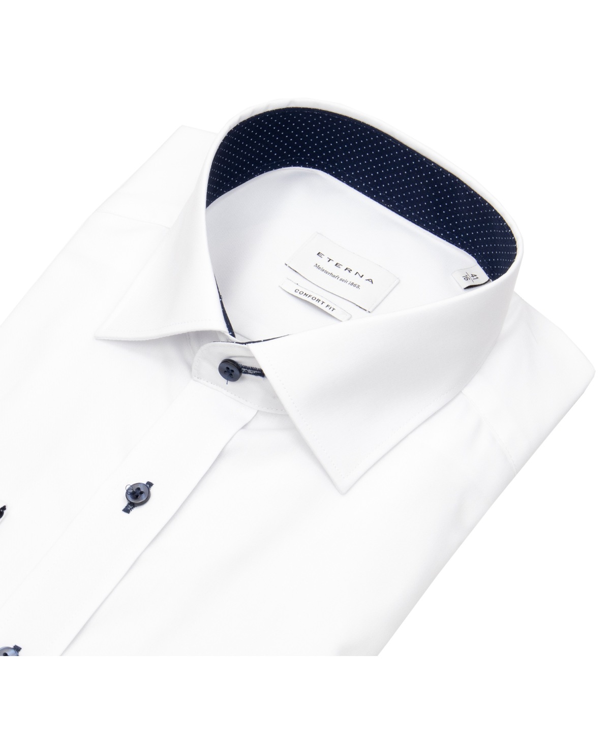 Eterna Hemd - Comfort Fit - Oxford - Kontrastknöpfe - weiß - ohne OVP