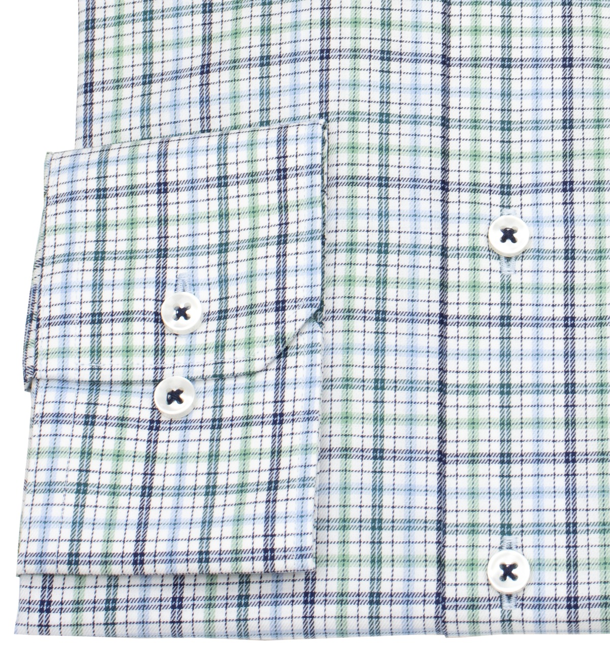 Eterna Hemd - Modern Fit - Button Down - kariert - grün / blau / weiß