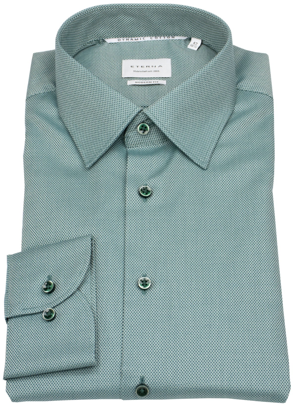 Eterna Hemd - Modern Fit - Dynamic Cotton - Struktur - grün