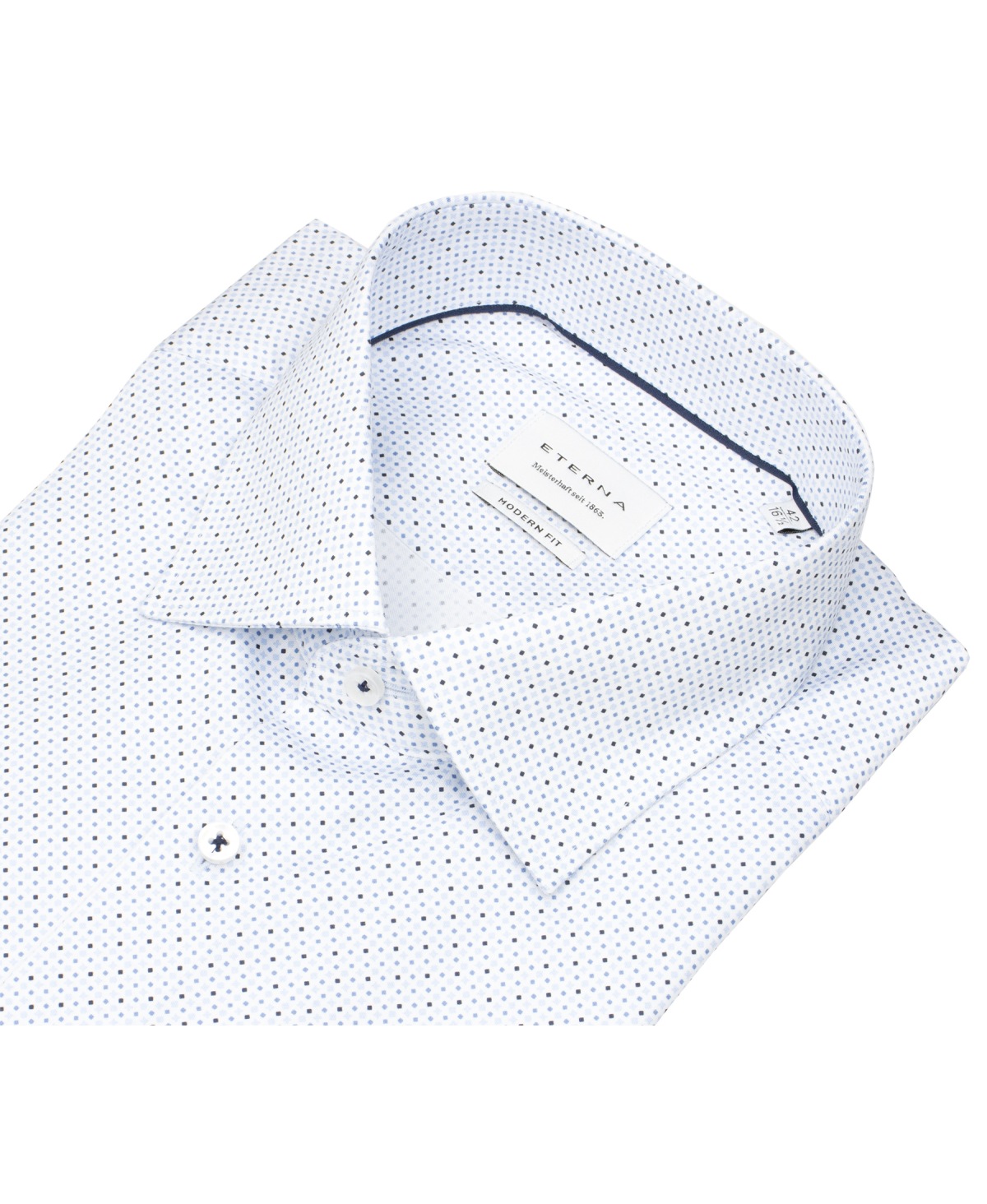 Eterna Hemd - Modern Fit - Kentkragen - hellblau / dunkelblau / weiß - extra langer 68cm Arm - ohne OVP