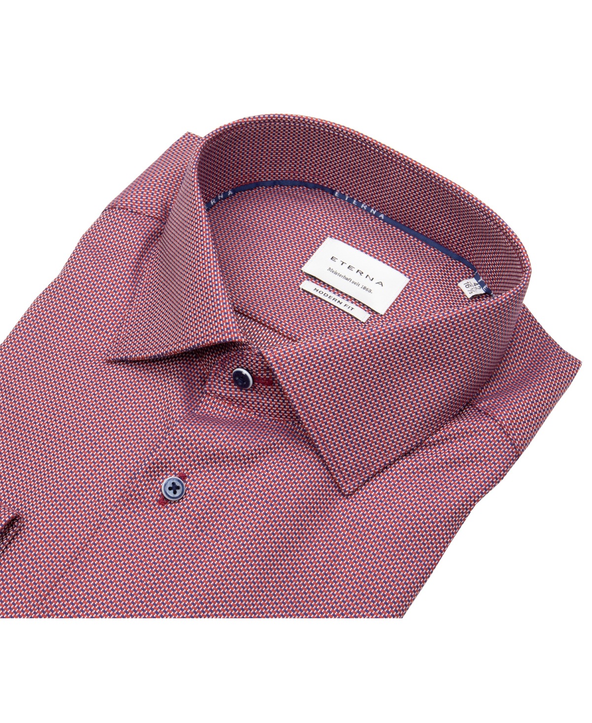 Eterna Hemd - Modern Fit - Kentkragen - rot / dunkelblau / weiß - ohne OVP