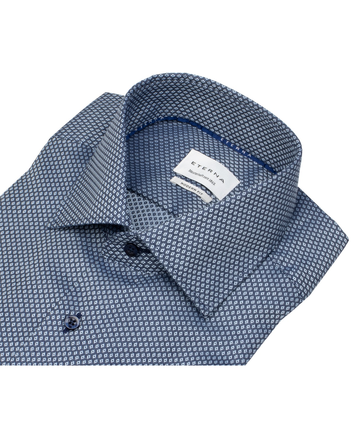 Eterna Hemd - Modern Fit - Print - blau / hellblau - extra langer 69cm Arm - ohne OVP