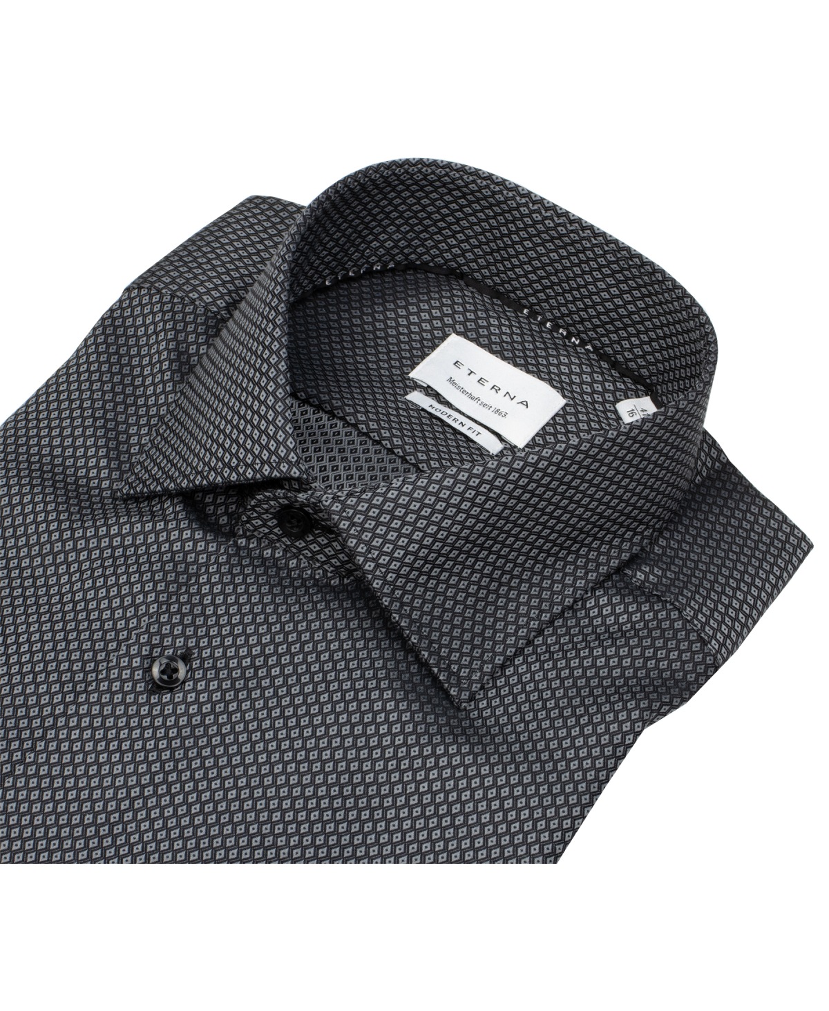 Eterna Hemd - Modern Fit - Print - schwarz / grau - ohne OVP