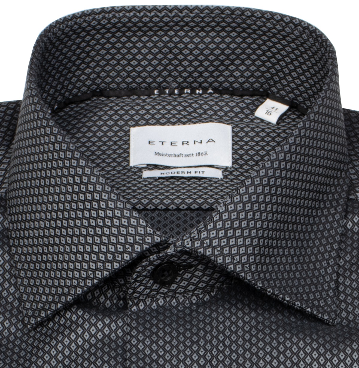 Eterna Hemd - Modern Fit - Print - schwarz / grau - ohne OVP