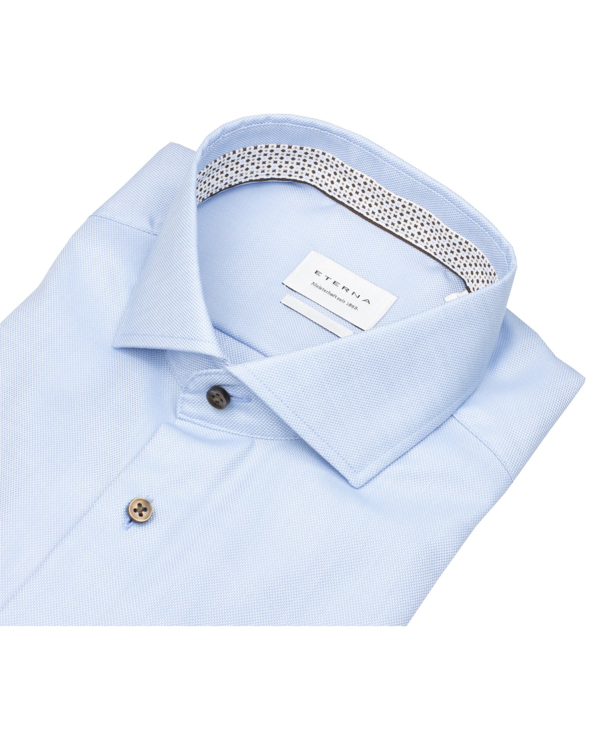 Eterna Hemd - Slim Fit - Haifischkragen - Struktur - Kontrastknöpfe - hellblau - ohne OVP