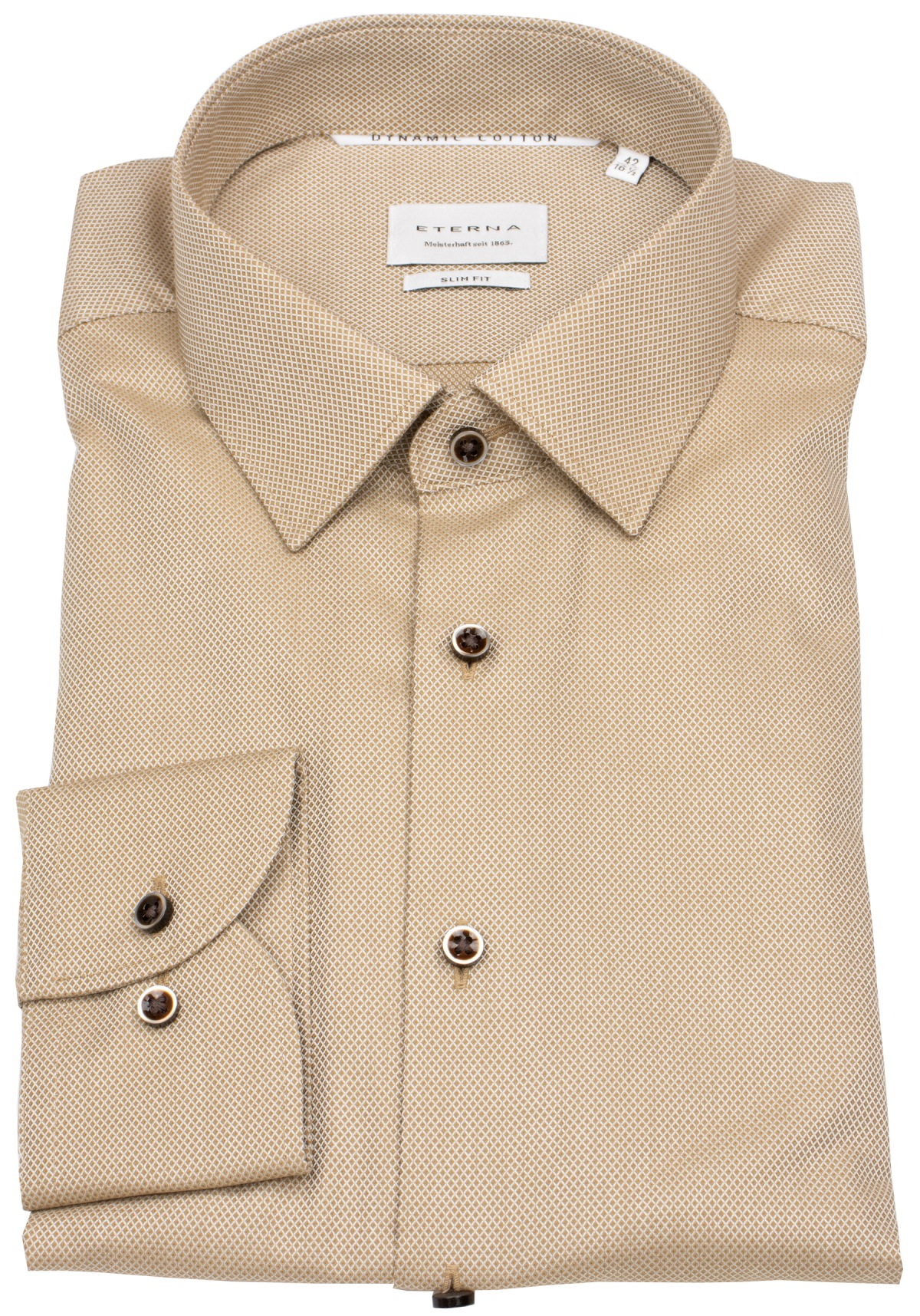 Eterna Hemd - Slim Fit - Kentkragen - Dynamic Cotton - Struktur - hellbraun