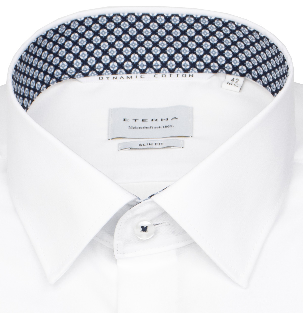 Eterna Hemd - Slim Fit - Kentkragen - Dynamic Cotton - weiß - extra langer 70cm Arm - ohne OVP