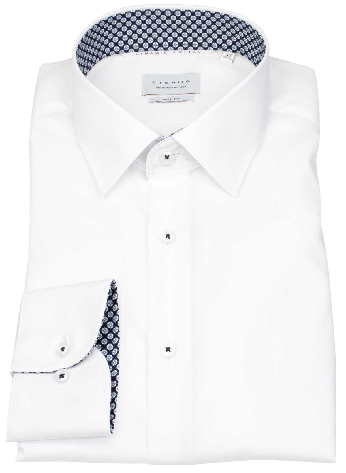 Eterna Hemd - Slim Fit - Kentkragen - Dynamic Cotton - weiß - extra langer 70cm Arm - ohne OVP