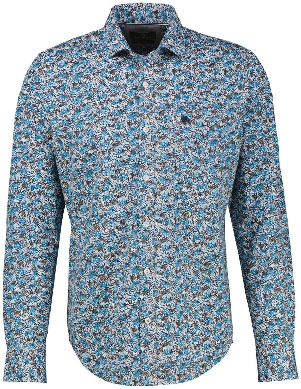 Lerros Hemd - Regular Fit - Haikragen - feines Muster - blau - ohne OVP