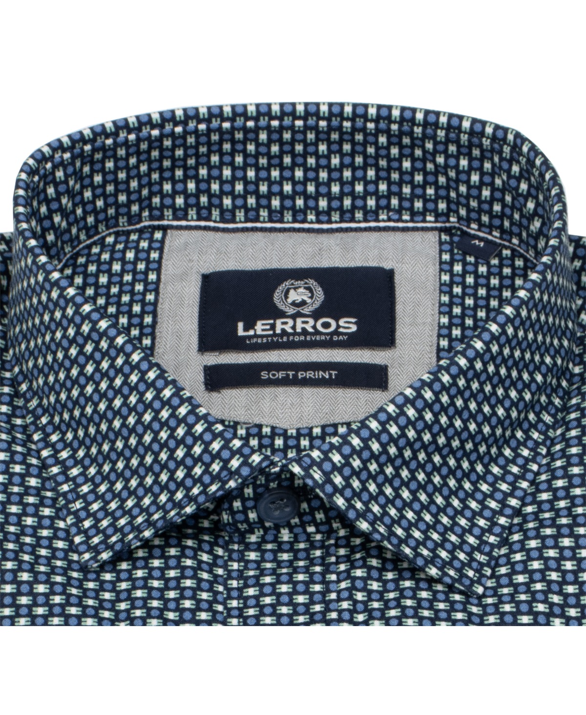 Lerros Hemd - Regular Fit - Haikragen - feines Muster - blau - ohne OVP