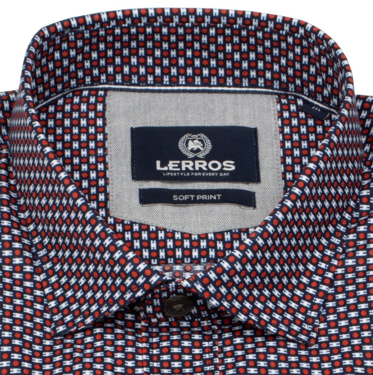 Lerros Hemd - Regular Fit - Haikragen - feines Muster - rot - ohne OVP