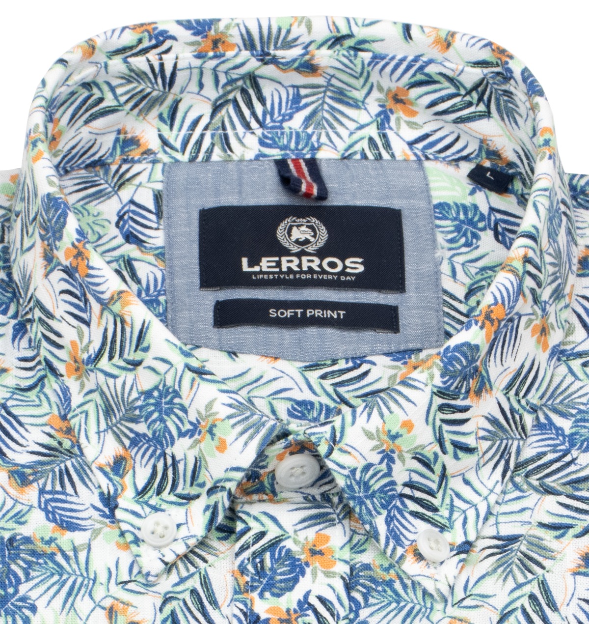 Lerros Kurzarmhemd - Regular Fit - Button Down - floraler Print - mehrfarbig - ohne OVP