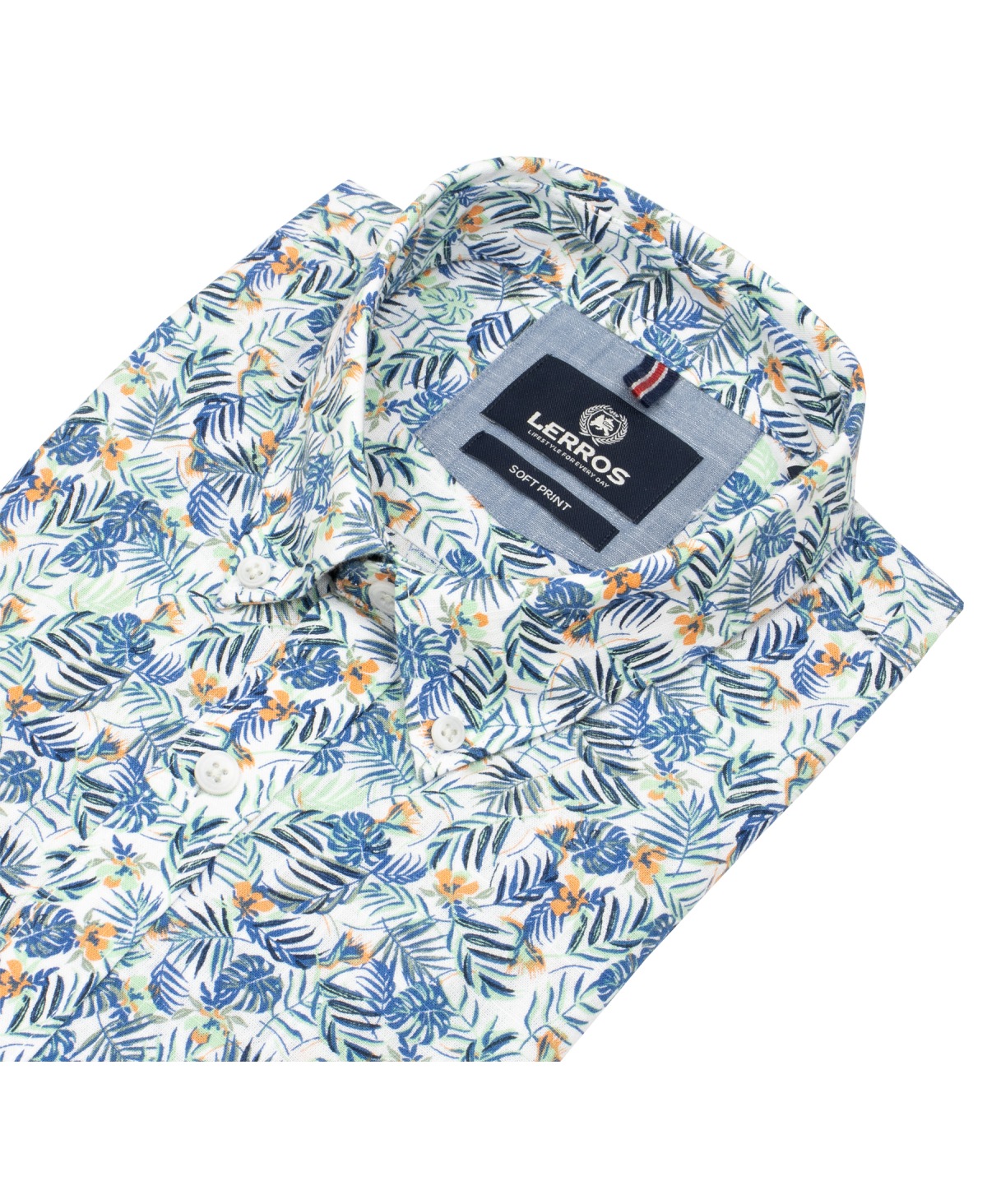 Lerros Kurzarmhemd - Regular Fit - Button Down - floraler Print - mehrfarbig - ohne OVP