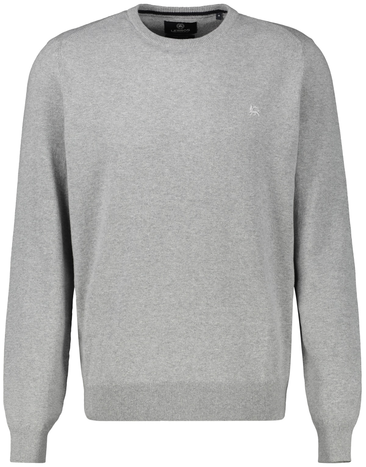 Lerros Pullover - Regular Fit - Rundhals-Ausschnitt - grau