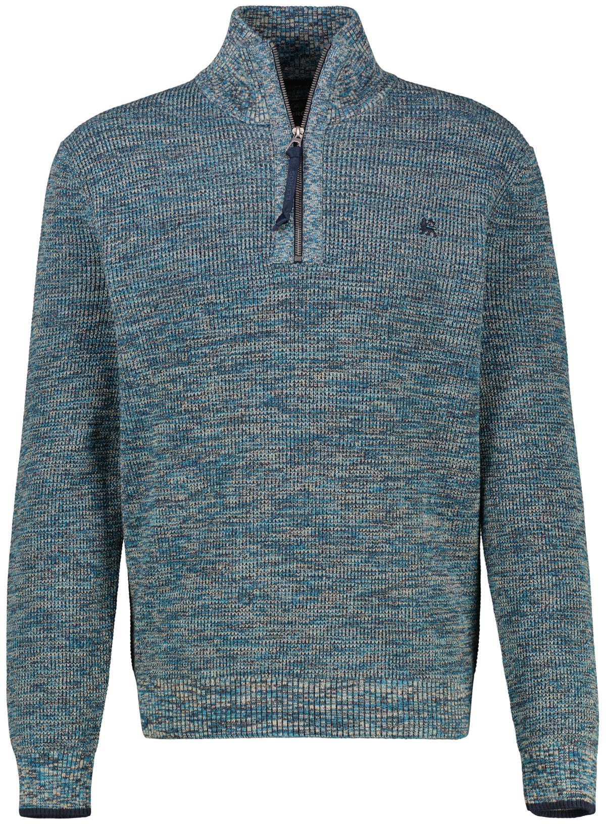 Lerros Pullover - Regular Fit - Strick - Troyerkragen - blau