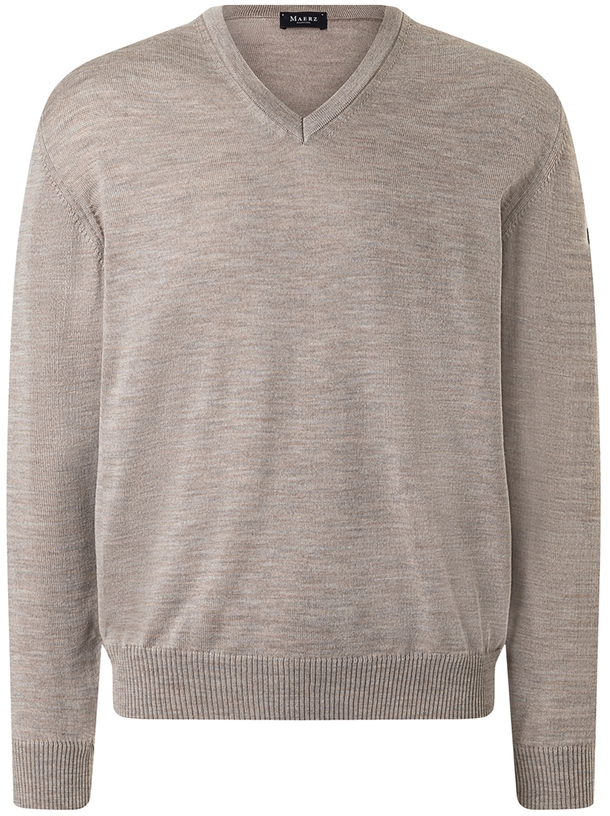 MAERZ Muenchen Pullover - Classic Fit - V-Ausschnitt - Merinowolle - beige