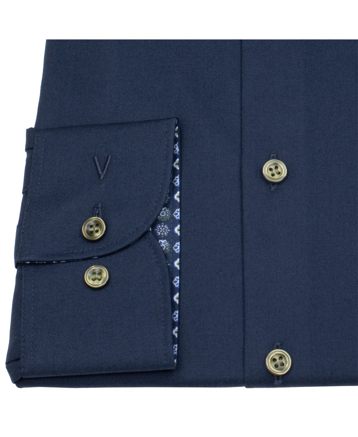 Marvelis Hemd - Body Fit - Kentkragen - dunkelblau - extra langer 69cm Arm