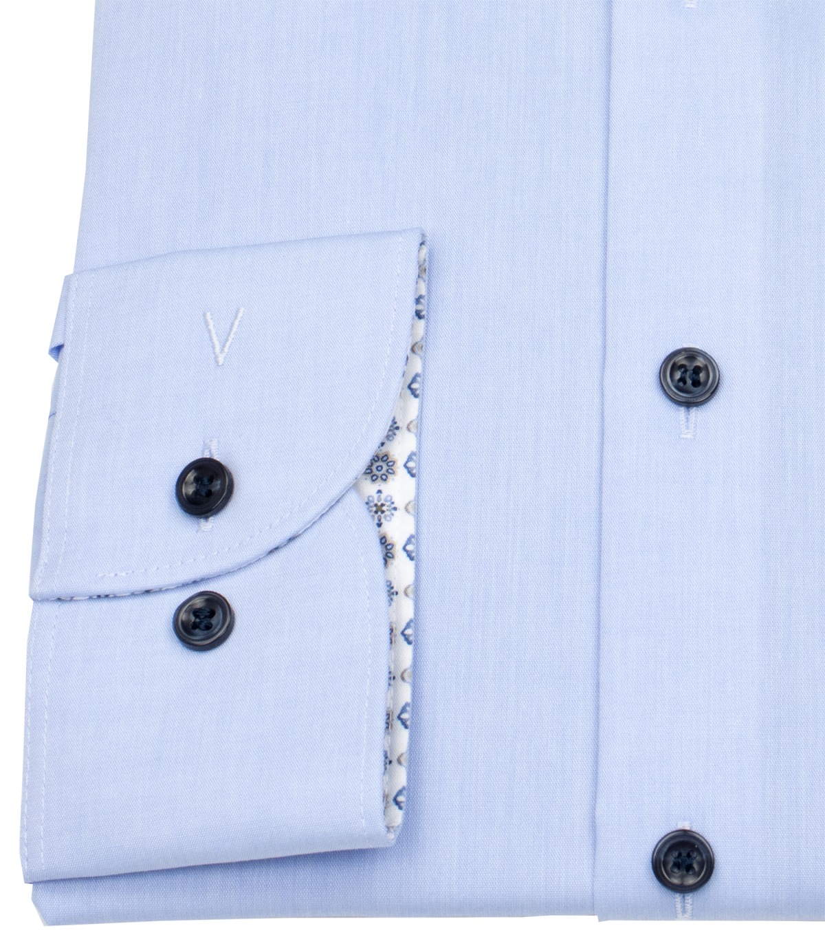 Marvelis Hemd - Body Fit - Kentkragen - Kontrastknöpfe - hellblau - extra langer 69cm Arm