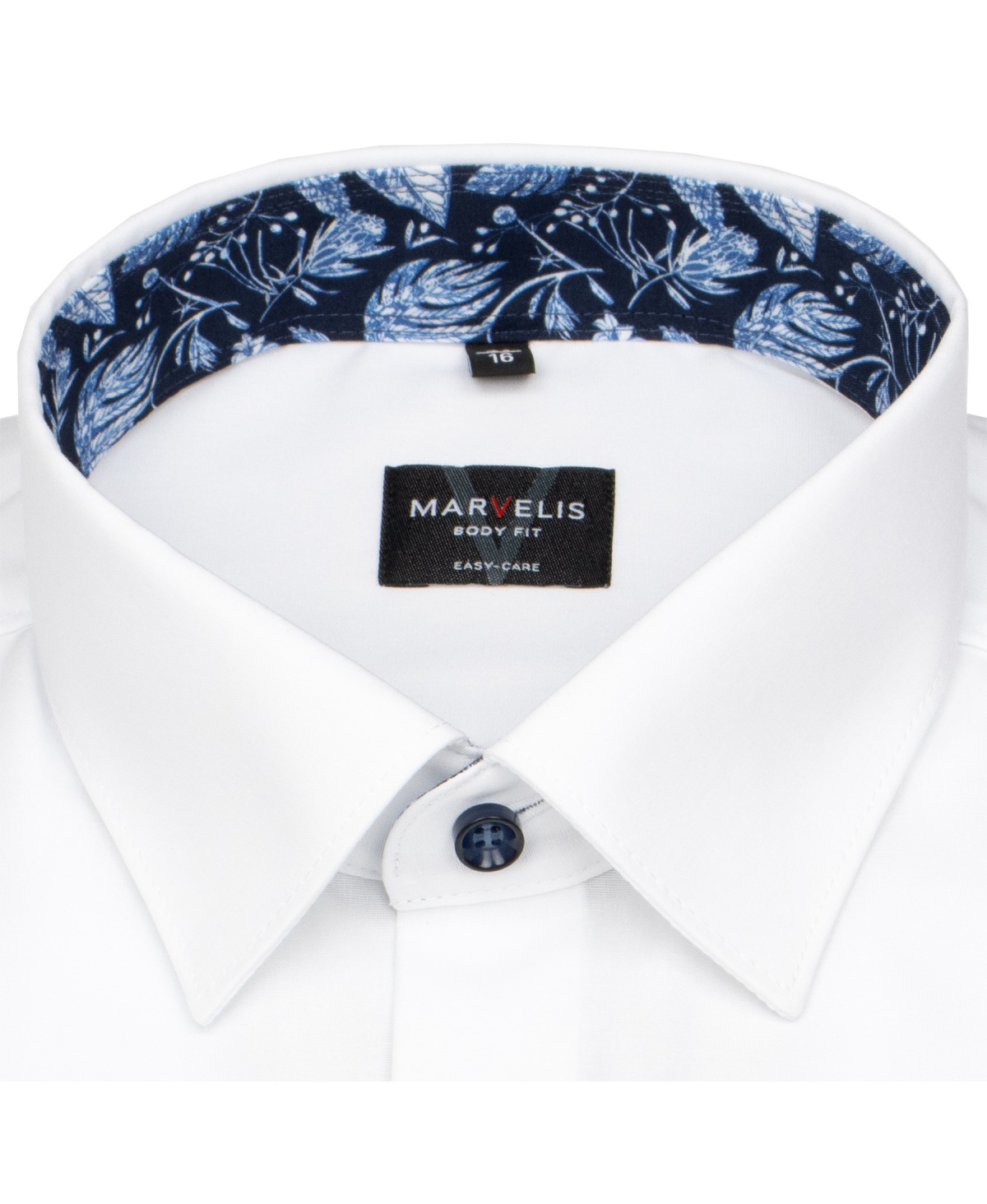 Marvelis Hemd - Body Fit - Kentkragen - Kontrastknöpfe - weiß - ohne OVP