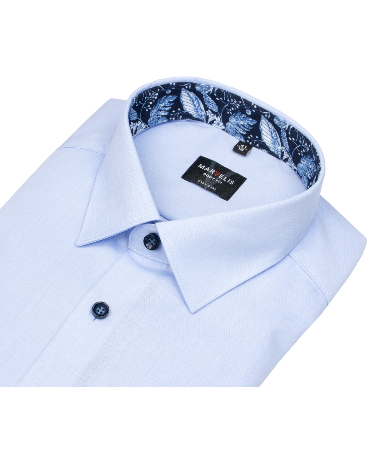 Marvelis Hemd - Body Fit - Kontrastknöpfe - hellblau - extra langer 69cm Arm - ohne OVP
