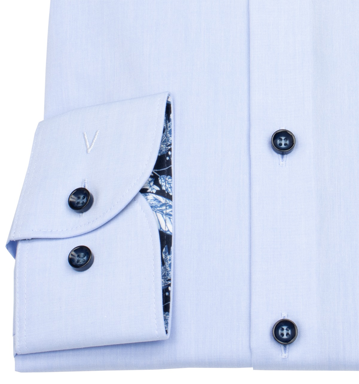 Marvelis Hemd - Body Fit - Kontrastknöpfe - hellblau - extra langer 69cm Arm - ohne OVP