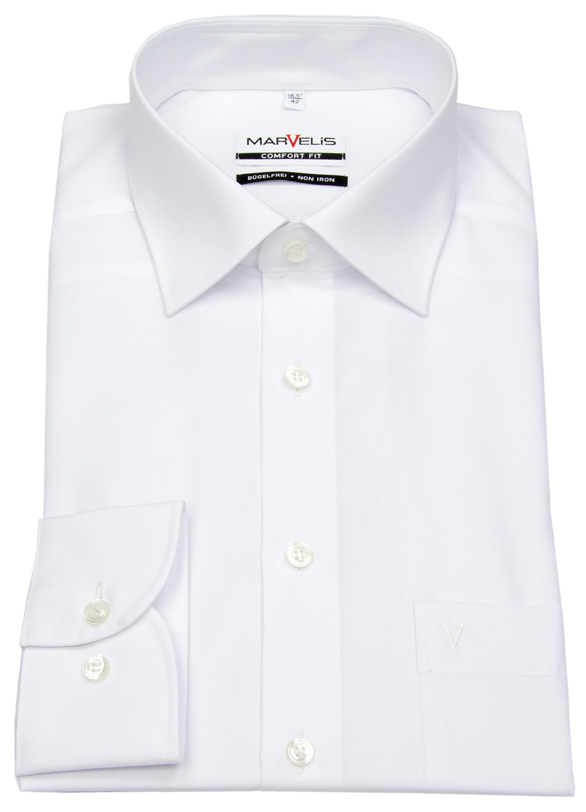 Marvelis Hemd - Comfort Fit - New Kent Kragen - weiß