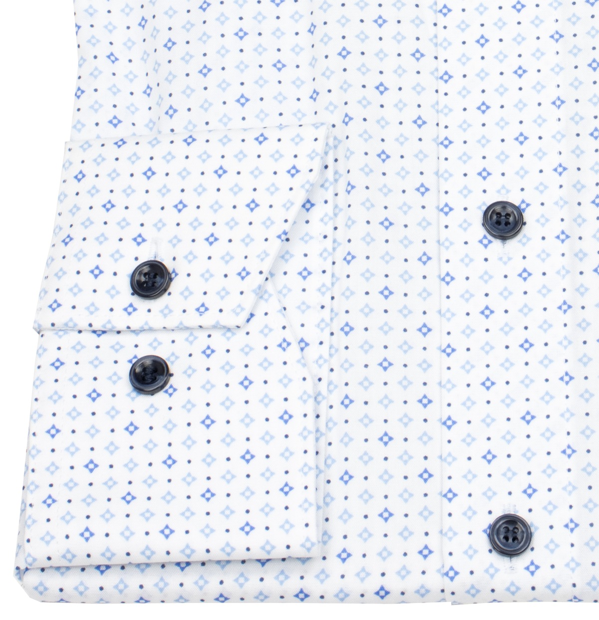 Marvelis Hemd - Comfort Fit - Print - Kontrastknöpfe - weiß / blau - ohne OVP