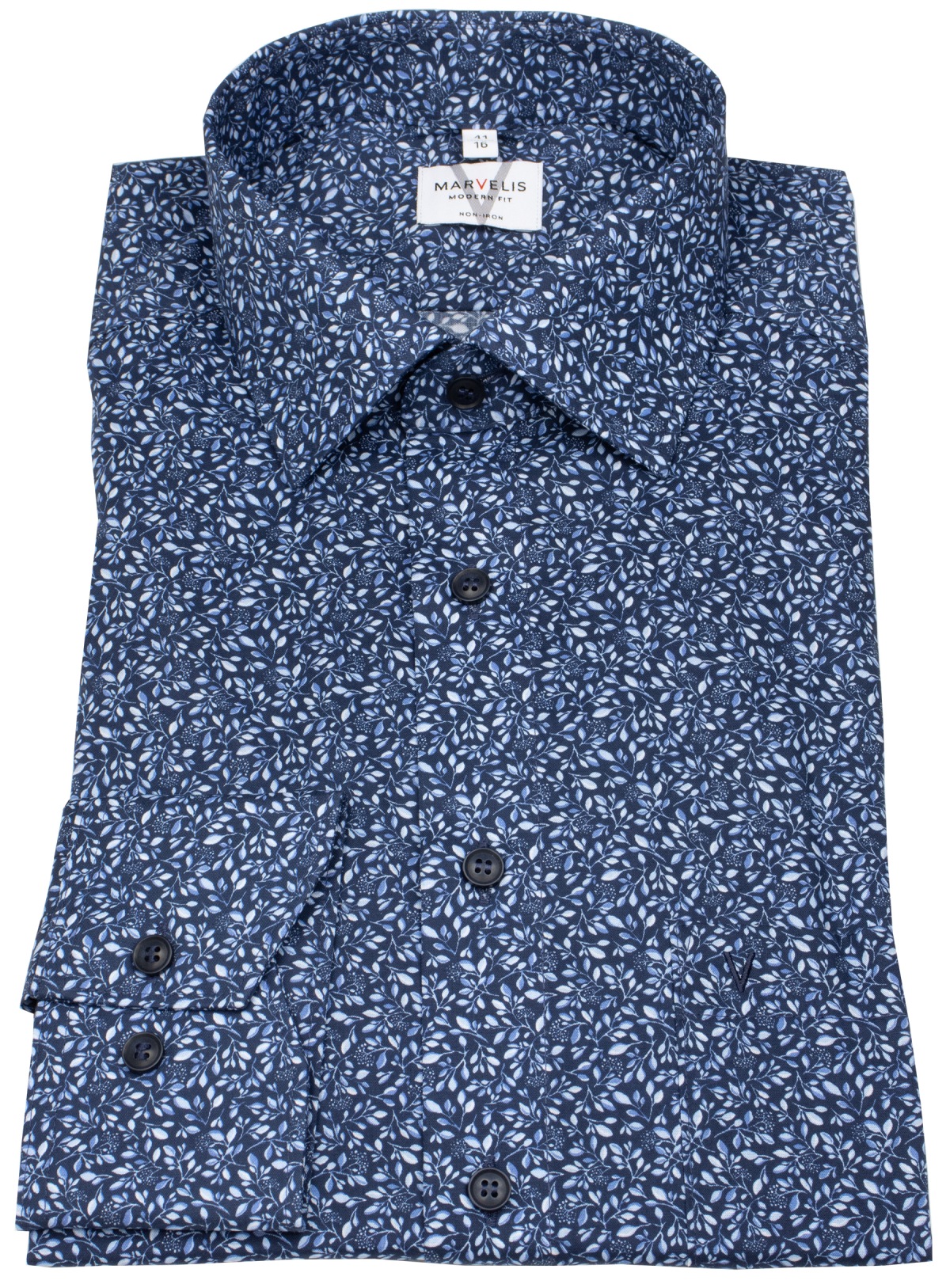 Marvelis Hemd - Modern Fit - floraler Print - dunkelblau / hellblau - ohne OVP