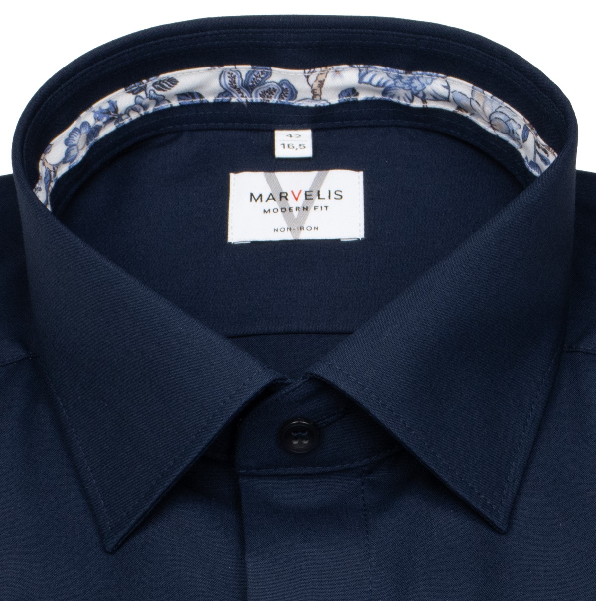 Marvelis Hemd - Modern Fit - Kentkragen - dunkelblau