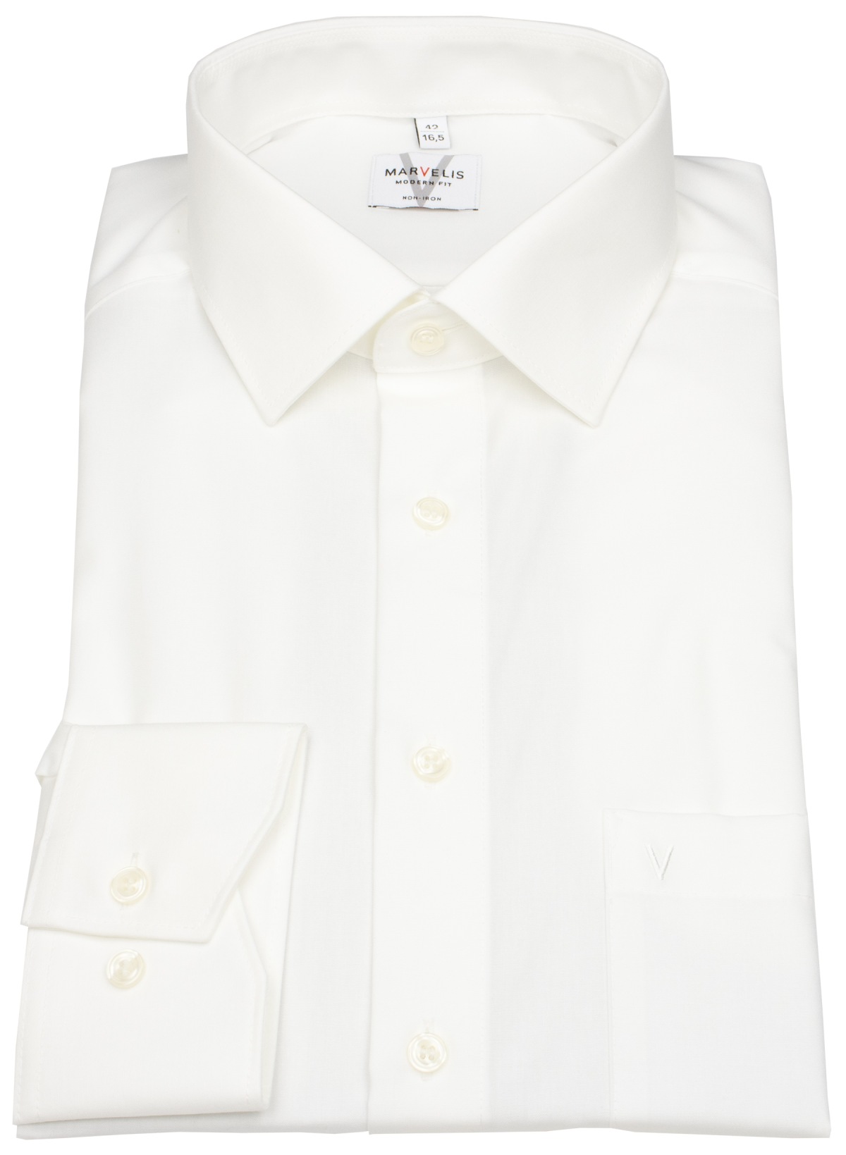 Marvelis Hemd - Modern Fit - Kentkragen - hellbeige