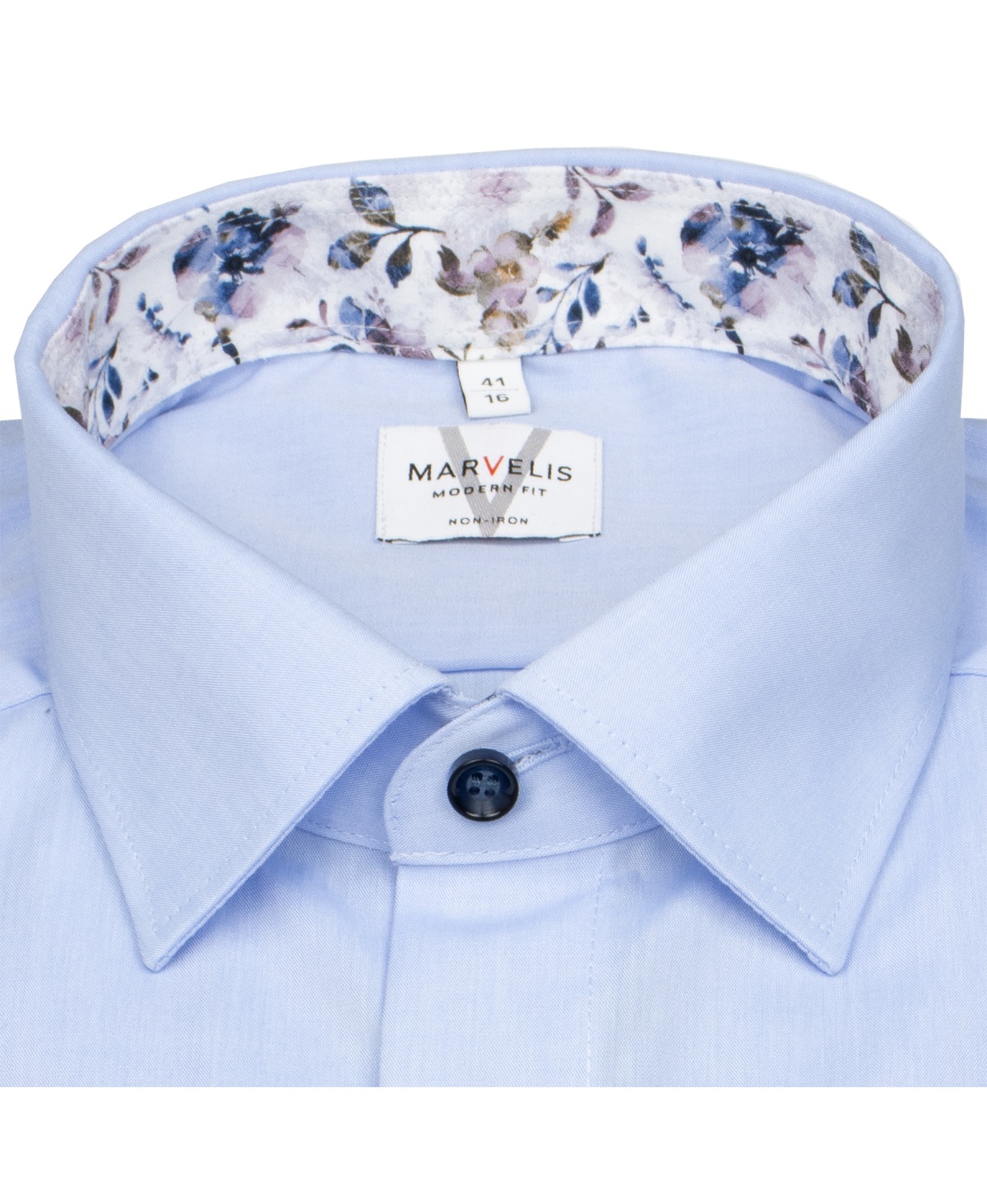 Marvelis Hemd - Modern Fit - Kentkragen - Kontrastknöpfe - hellblau - ohne OVP