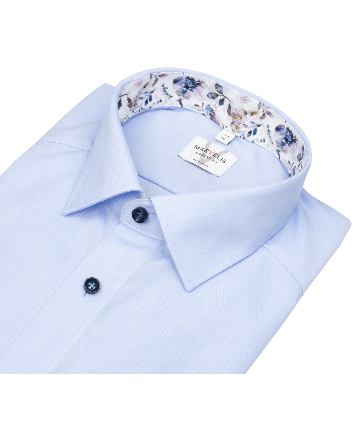 Marvelis Hemd - Modern Fit - Kentkragen - Kontrastknöpfe - hellblau - ohne OVP