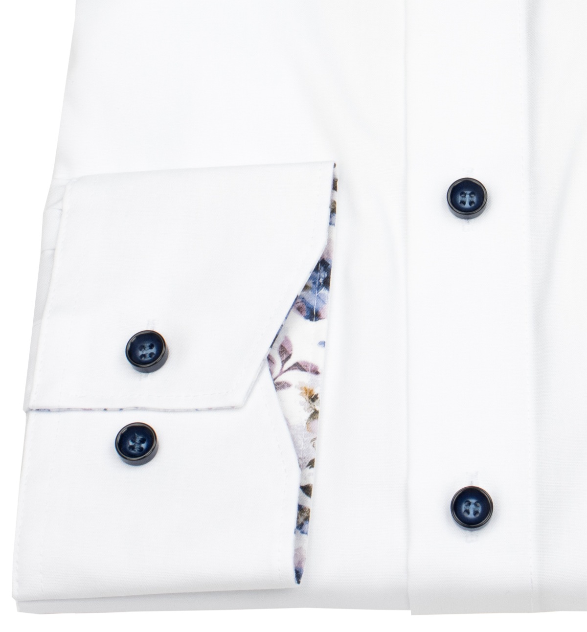 Marvelis Hemd - Modern Fit - Kontrastknöpfe - weiß - extra langer 69cm Arm - ohne OVP